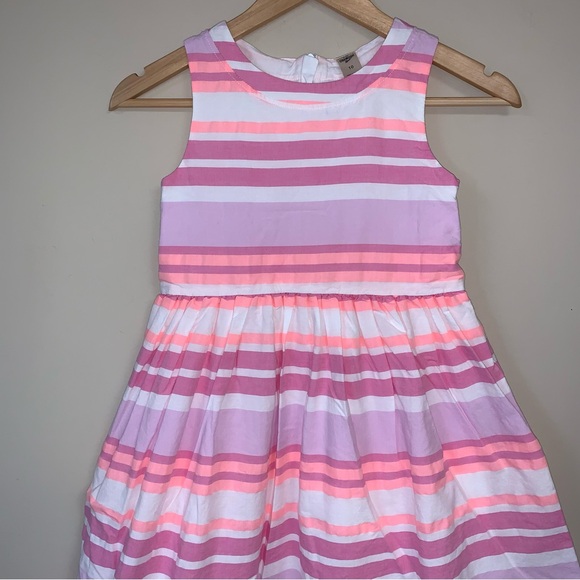 Osh Kosh Dress 10 Stripe Fit & Flare Pink White Party Holiday Formal Photoshoot - Picture 3 of 7